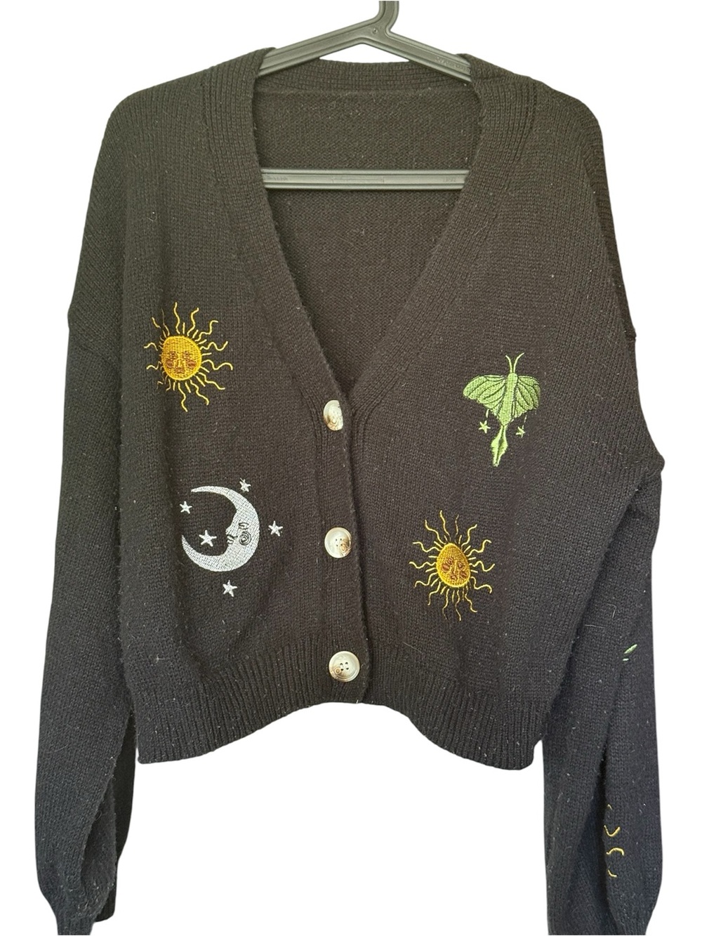 ROMWE Celestial Embroidered Cardigan Size 2XL Witch’s EstateSale Worn w/ LOVE
